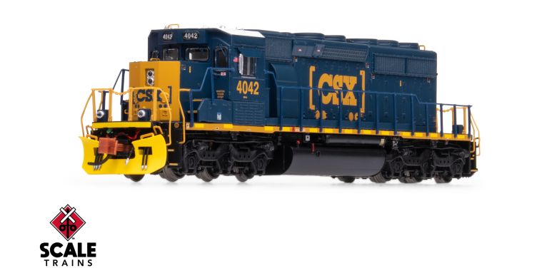 Scaletrains Rivet Counter SXT40685 EMD SD40-2, CSX/YN3 Boxcar Logo/Yellow Plow #4042 DCC & Sound N Scale