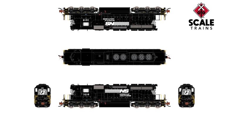 Scaletrains Rivet Counter SXT40715 EMD SD40-2, Norfolk Southern/Thoroughbred/Chicken Wire Grilles #3218 DCC & Sound N Scale