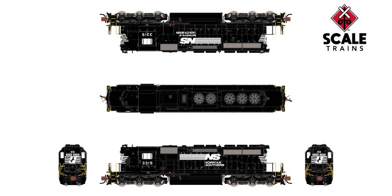 Scaletrains Rivet Counter SXT40721 EMD SD40-2, Norfolk Southern/Thoroughbred/Corrugated Grilles #3315 DCC & Sound N Scale