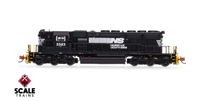 Scaletrains Rivet Counter SXT40723 EMD SD40-2, Norfolk Southern/Thoroughbred/Corrugated Grilles/Yellow Plow #3323 DCC & Sound N Scale