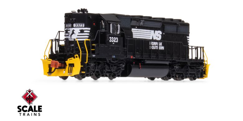 Scaletrains Rivet Counter SXT40723 EMD SD40-2, Norfolk Southern/Thoroughbred/Corrugated Grilles/Yellow Plow #3323 DCC & Sound N Scale