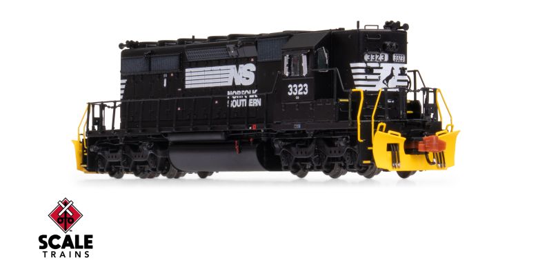 Scaletrains Rivet Counter SXT40723 EMD SD40-2, Norfolk Southern/Thoroughbred/Corrugated Grilles/Yellow Plow #3323 DCC & Sound N Scale