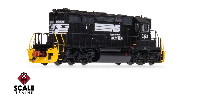 Scaletrains Rivet Counter SXT40723 EMD SD40-2, Norfolk Southern/Thoroughbred/Corrugated Grilles/Yellow Plow #3323 DCC & Sound N Scale