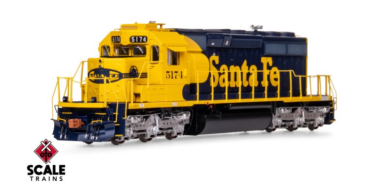 Scaletrains Rivet Counter SXT40739 EMD SD40-2, ATSF Santa Fe/Nose Headlight #5174 DCC & Sound HO Scale