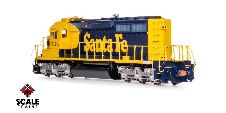 Scaletrains Rivet Counter SXT40739 EMD SD40-2, ATSF Santa Fe/Nose Headlight #5174 DCC & Sound HO Scale