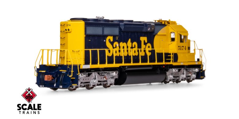 Scaletrains Rivet Counter SXT40739 EMD SD40-2, ATSF Santa Fe/Nose Headlight #5174 DCC & Sound HO Scale