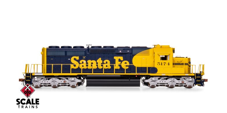 Scaletrains Rivet Counter SXT40739 EMD SD40-2, ATSF Santa Fe/Nose Headlight #5174 DCC & Sound HO Scale
