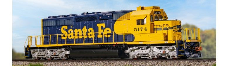 Scaletrains Rivet Counter SXT40739 EMD SD40-2, ATSF Santa Fe/Nose Headlight #5174 DCC & Sound HO Scale