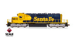 Scaletrains Rivet Counter SXT40745 EMD SD40-2, ATSF Santa Fe/Nose Headlight/Ditch Lights #5177 DCC & Sound HO Scale
