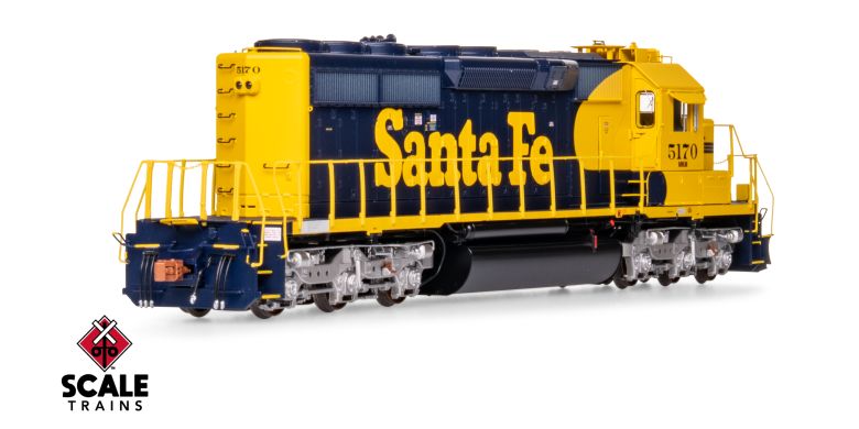 Scaletrains Rivet Counter SXT40745 EMD SD40-2, ATSF Santa Fe/Nose Headlight/Ditch Lights #5177 DCC & Sound HO Scale