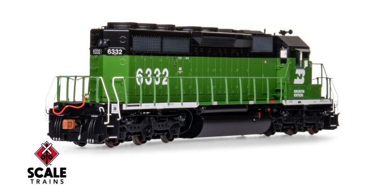 Scaletrains Rivet Counter SXT40753 EMD SD40-2, BN Burlington Northern/White Face #6351 DCC & Sound HO Scale