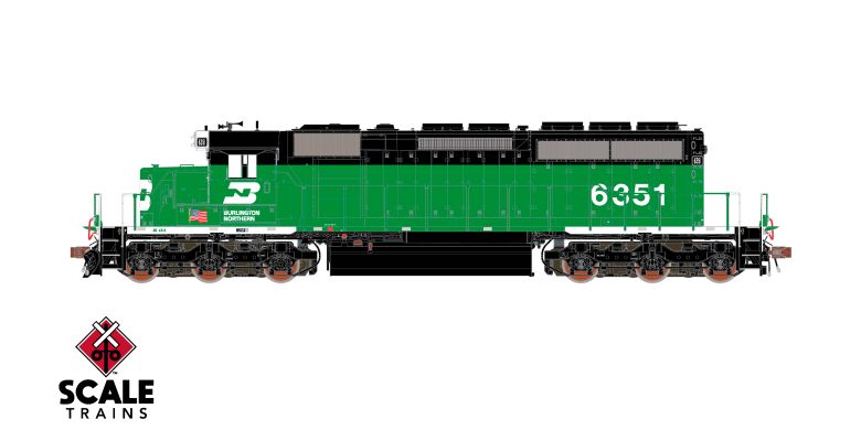 Scaletrains Rivet Counter SXT40753 EMD SD40-2, BN Burlington Northern/White Face #6351 DCC & Sound HO Scale