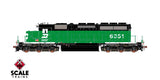 Scaletrains Rivet Counter SXT40753 EMD SD40-2, BN Burlington Northern/White Face #6351 DCC & Sound HO Scale