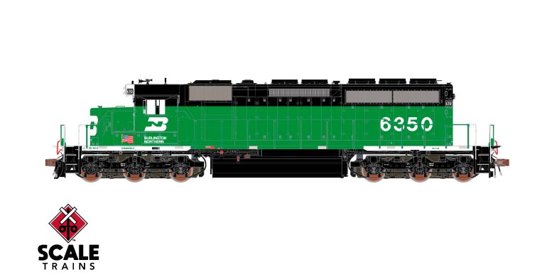 Scaletrains Rivet Counter SXT40759 EMD SD40-2, BN Burlington Northern/White Face/Strobe Lights #6358 DCC & Sound HO Scale