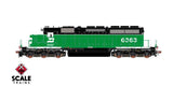 Scaletrains Rivet Counter SXT40759 EMD SD40-2, BN Burlington Northern/White Face/Strobe Lights #6358 DCC & Sound HO Scale