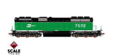 Scaletrains Rivet Counter SXT40763 EMD SD40-2B, BN Burlington Northern/White Face #7502 DCC & Sound HO Scale