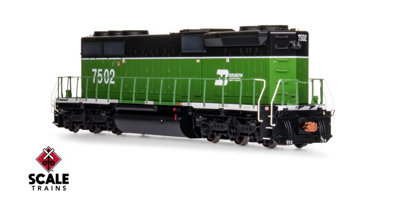 Scaletrains Rivet Counter SXT40763 EMD SD40-2B, BN Burlington Northern/White Face #7502 DCC & Sound HO Scale