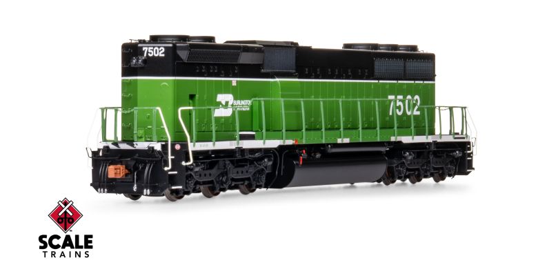 Scaletrains Rivet Counter SXT40763 EMD SD40-2B, BN Burlington Northern/White Face #7502 DCC & Sound HO Scale