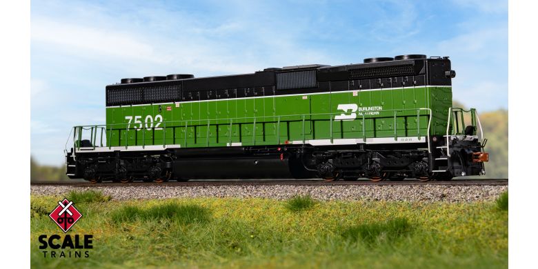 Scaletrains Rivet Counter SXT40763 EMD SD40-2B, BN Burlington Northern/White Face #7502 DCC & Sound HO Scale