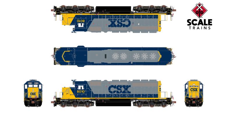 Scaletrains Rivet Counter SXT40767 EMD SD40-2, CSX/YN2 #8028 DCC & Sound HO Scale