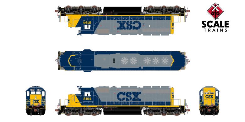 Scaletrains Rivet Counter SXT40767 EMD SD40-2, CSX/YN2 #8028 DCC & Sound HO Scale