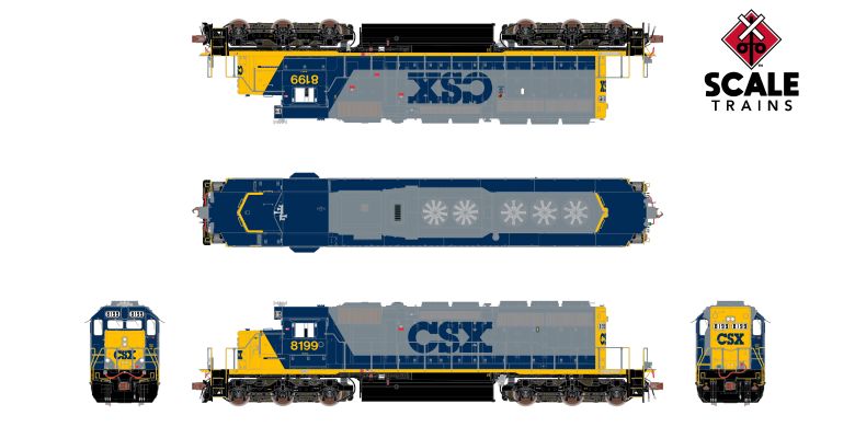 Scaletrains Rivet Counter SXT40771 EMD SD40-2, CSX/YN2/Ditch Lights #8192 DCC & Sound HO Scale