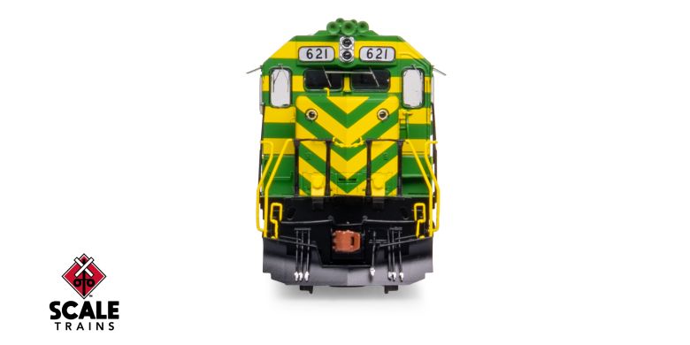 Scaletrains Rivet Counter SXT40779 EMD SD40-2, MKT Missouri-Kansas-Texas/As-Delivered/Unique Nose Striping #621 DCC & Sound HO Scale