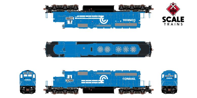 Scaletrains Rivet Counter SXT40791 EMD SD40-2, NS Norfolk Southern/Patched/ex-Conrail/Ditch Lights #3398 DCC & Sound HO Scale