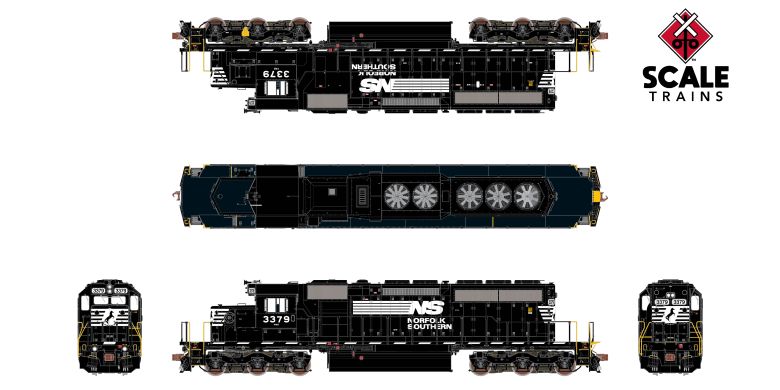 Scaletrains Rivet Counter SXT40797 EMD SD40-2, NS Norfolk Southern/Thoroughbred/Ditch Lights #3394 DCC & Sound HO Scale