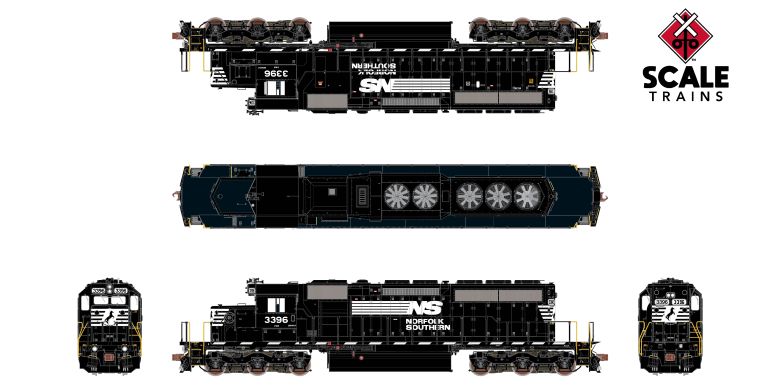 Scaletrains Rivet Counter SXT40797 EMD SD40-2, NS Norfolk Southern/Thoroughbred/Ditch Lights #3394 DCC & Sound HO Scale