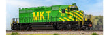 Scaletrains Rivet Counter SXT40779 EMD SD40-2, MKT Missouri-Kansas-Texas/As-Delivered/Unique Nose Striping #621 DCC & Sound HO Scale