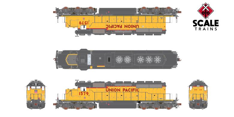 Scaletrains Rivet Counter SXT40809 EMD SD40-2, UP Union Pacific/SD40N Rebuild/81" Nose #1972 DCC & Sound HO Scale