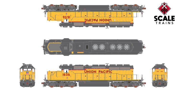 Scaletrains Rivet Counter SXT40803 EMD SD40-2, UP Union Pacific/SD40N Rebuild/116" Nose #1656 DCC & Sound HO Scale