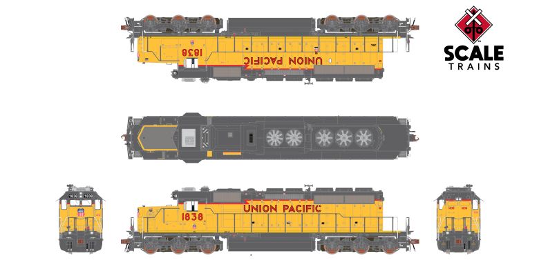 Scaletrains Rivet Counter SXT40803 EMD SD40-2, UP Union Pacific/SD40N Rebuild/116" Nose #1656 DCC & Sound HO Scale