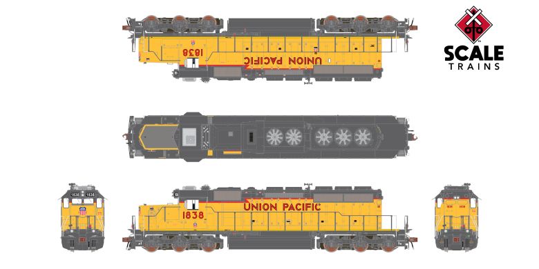 Scaletrains Rivet Counter SXT40803 EMD SD40-2, UP Union Pacific/SD40N Rebuild/116" Nose #1656 DCC & Sound HO Scale