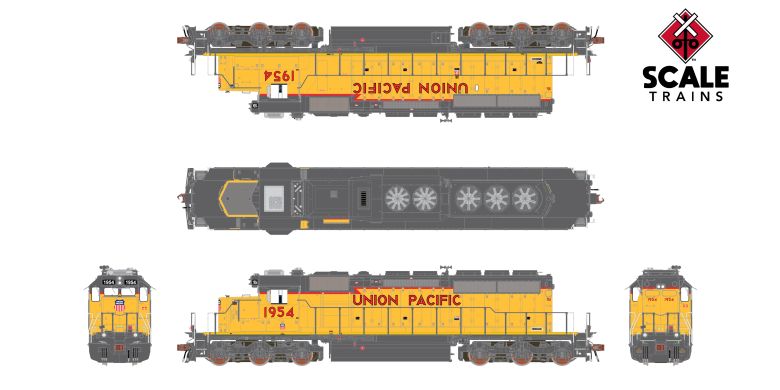 Scaletrains Rivet Counter SXT40809 EMD SD40-2, UP Union Pacific/SD40N Rebuild/81" Nose #1972 DCC & Sound HO Scale