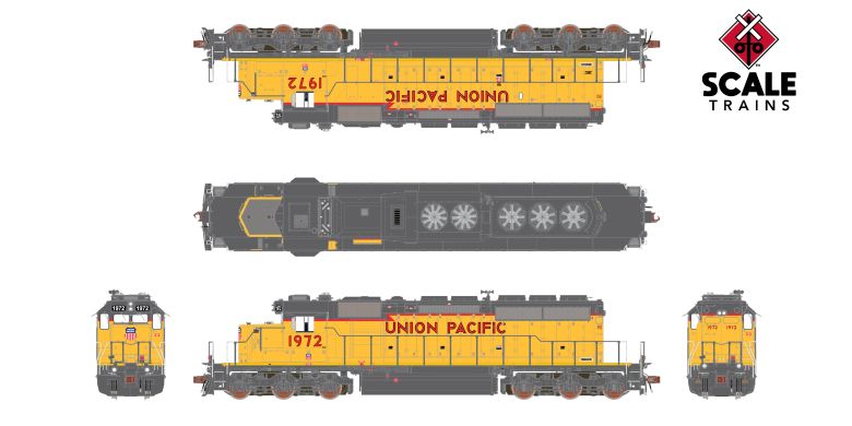 Scaletrains Rivet Counter SXT40809 EMD SD40-2, UP Union Pacific/SD40N Rebuild/81" Nose #1972 DCC & Sound HO Scale