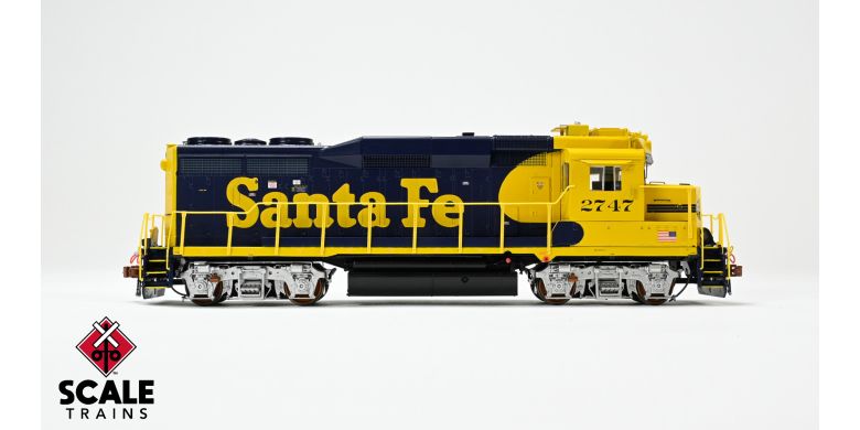 Scaletrains Rivet Counter SXT40925 EMD GP30u, ATSF Santa Fe/Nose Headlight #2772 DCC & Sound HO Scale