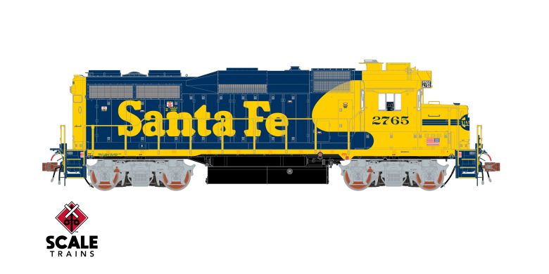 Scaletrains Rivet Counter SXT40925 EMD GP30u, ATSF Santa Fe/Nose Headlight #2772 DCC & Sound HO Scale
