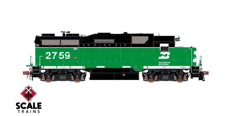 Scaletrains Rivet Counter SXT40931 EMD GP39E, BN Burlington Northern/White Face/Strobe Lights #2761 DCC & Sound HO Scale