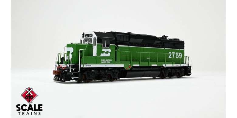 Scaletrains Rivet Counter SXT40931 EMD GP39E, BN Burlington Northern/White Face/Strobe Lights #2761 DCC & Sound HO Scale