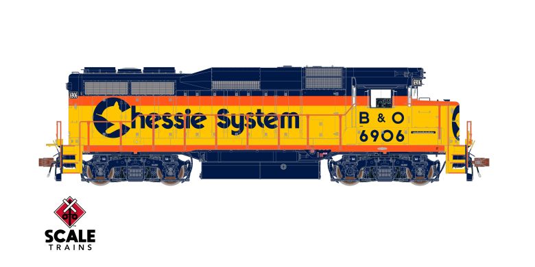Scaletrains Rivet Counter SXT40953 EMD GP30 Phase Id, Chessie System/B&O #6906 DCC & Sound HO Scale