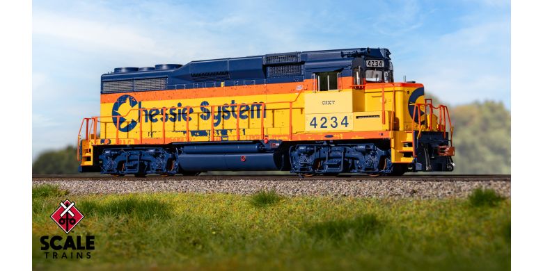 Scaletrains Rivet Counter SXT40961 EMD GP30M, CSX/ex-Chessie System Patch/Distressed Lettering #4244 DCC & Sound HO Scale