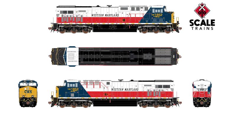 Scaletrains SXT41072 GE ES44AH - CSX/Heritage/Western Maryland/WM #1852 - ESU v5.0 DCC & Sound HO Scale