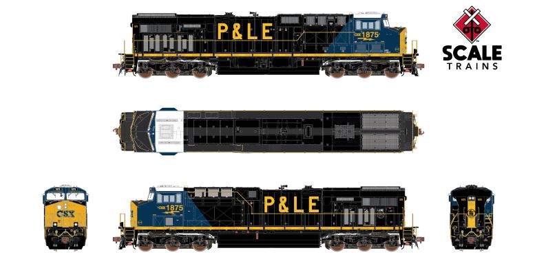Scaletrains SXT41078 GE ES44AH - CSX/Heritage/Pittsburgh & Lake Erie/P&LE #1875 - ESU v5.0 DCC & Sound HO Scale