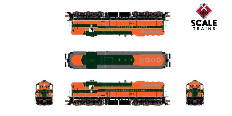 Scaletrains SXT41166 EMD SD7, GN Great Northern/Empire Builder/As Delivered #565 - ESU v5.0 DCC & Sound HO Scale