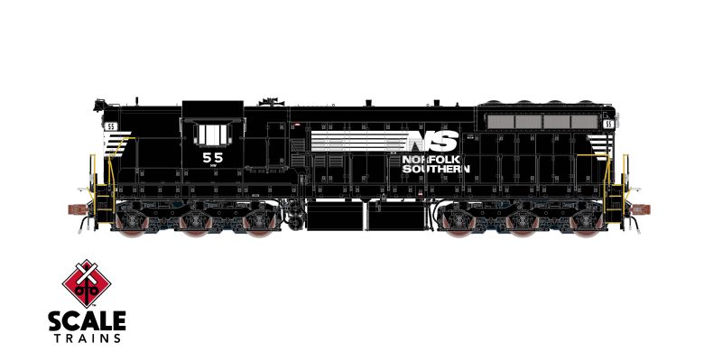 Scaletrains SXT41184 EMD SD9M, NS Norfolk Southern/Thoroughbred/Ditch Lights #54 - ESU v5.0 DCC & Sound HO Scale