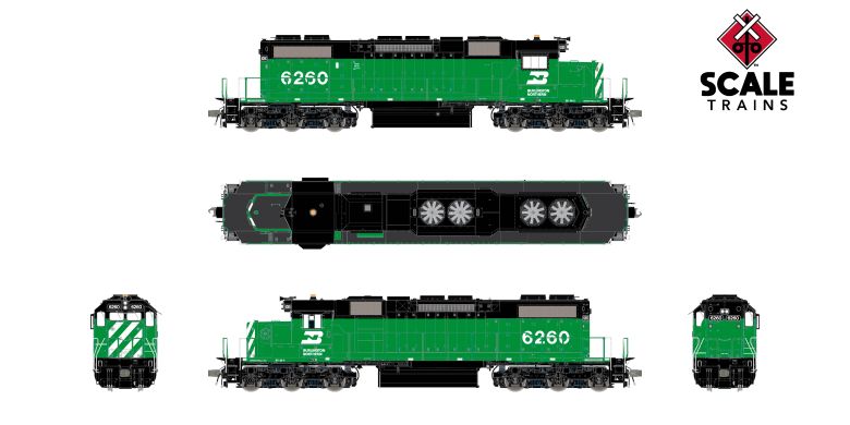 Scaletrains SXT41226 EMD SD38-2 w/Dynamic Brakes, Burlington Northern #6260 - ESU v5.0 DCC & Sound HO Scale