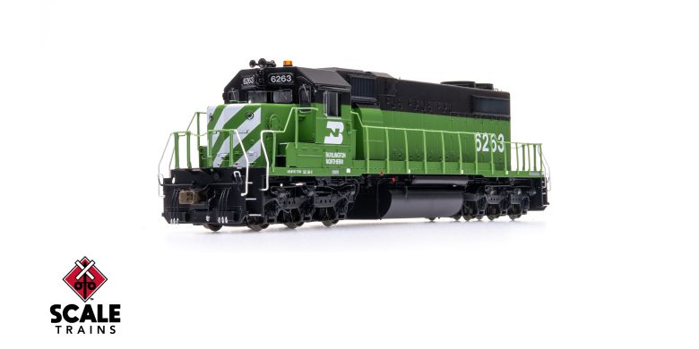Scaletrains SXT41230 EMD SD38-2 w/o Dynamic Brakes, Burlington Northern #6263 - ESU v5.0 DCC & Sound HO Scale