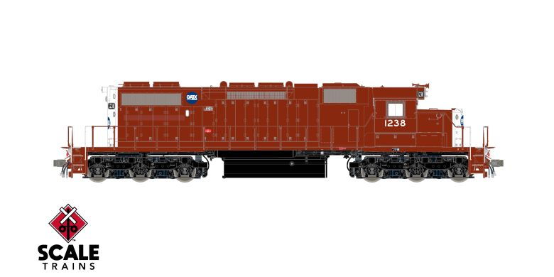 Scaletrains SXT41274 EMD SD38-2, GATX/ex-Reserve Mining/Patched Maroon Stripe #1239 - ESU v5.0 DCC & Sound HO Scale